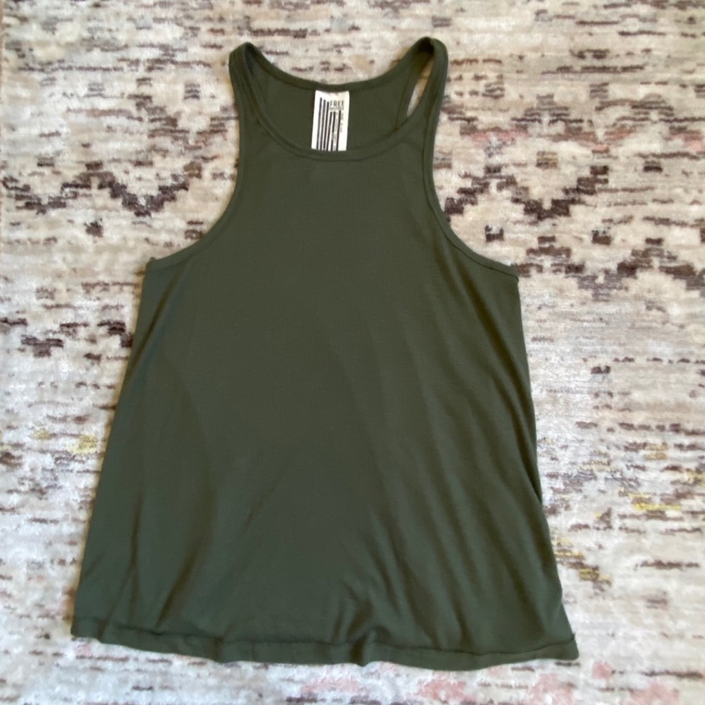 Free people green tank top